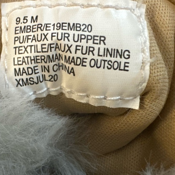 🌿SALE🌿ESPRIT Ivory Leather Lace-up Winter Heeled Combat Boots Faux Fur 9.5 - Picture 11 of 15